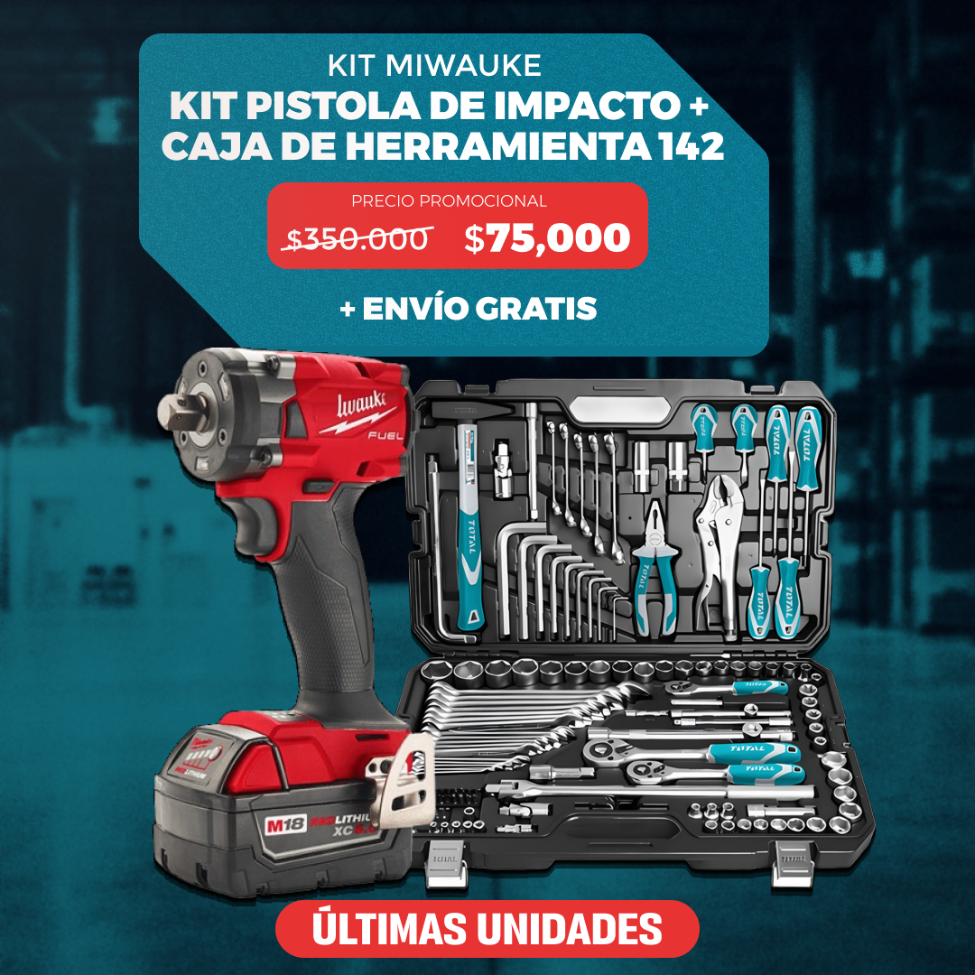 KIT ORIGINAL: PISTOLA DE IMPACTO + CAJA 142 PIEZAS 3.0 – ENVÍO GRATIS (SOLO HOY)