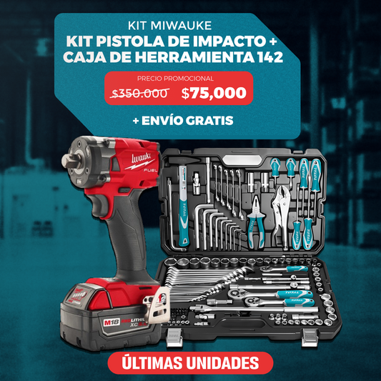 KIT ORIGINAL: PISTOLA DE IMPACTO + CAJA 142 PIEZAS 3.0 – ENVÍO GRATIS (SOLO HOY)